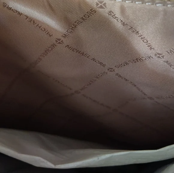 NWT Michael Kors Gold and Cream Women's Bag 11"L X 10"H. - Picture 7 of 7